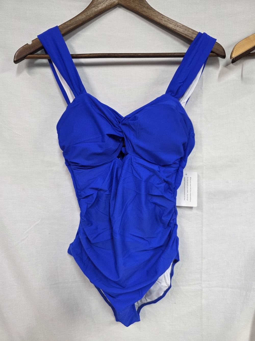 Sleek Cobalt Ruched One-Piece Swimsuit
